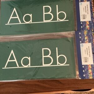 2 sets of Alphabet Manuscript Wall  Chalkboard-Style Classroom Cards Grades K-3